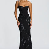 AloeZ | Robe Maxi Broderie Florale 3D