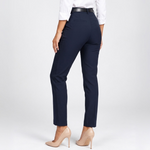 Pantalon taille haute bleu marine vu de dos