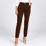 Pantalon taille haute marron foncé