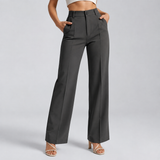Pantalon taille haute gris foncé