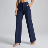 Pantalon taille haute bleu foncé