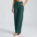 Pantalon taille haute vert foncé