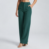 Pantalon taille haute vert foncé