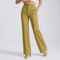 Pantalon taille haute jaune-vert