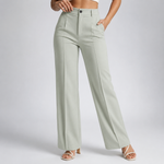 Pantalon taille haute gris clair