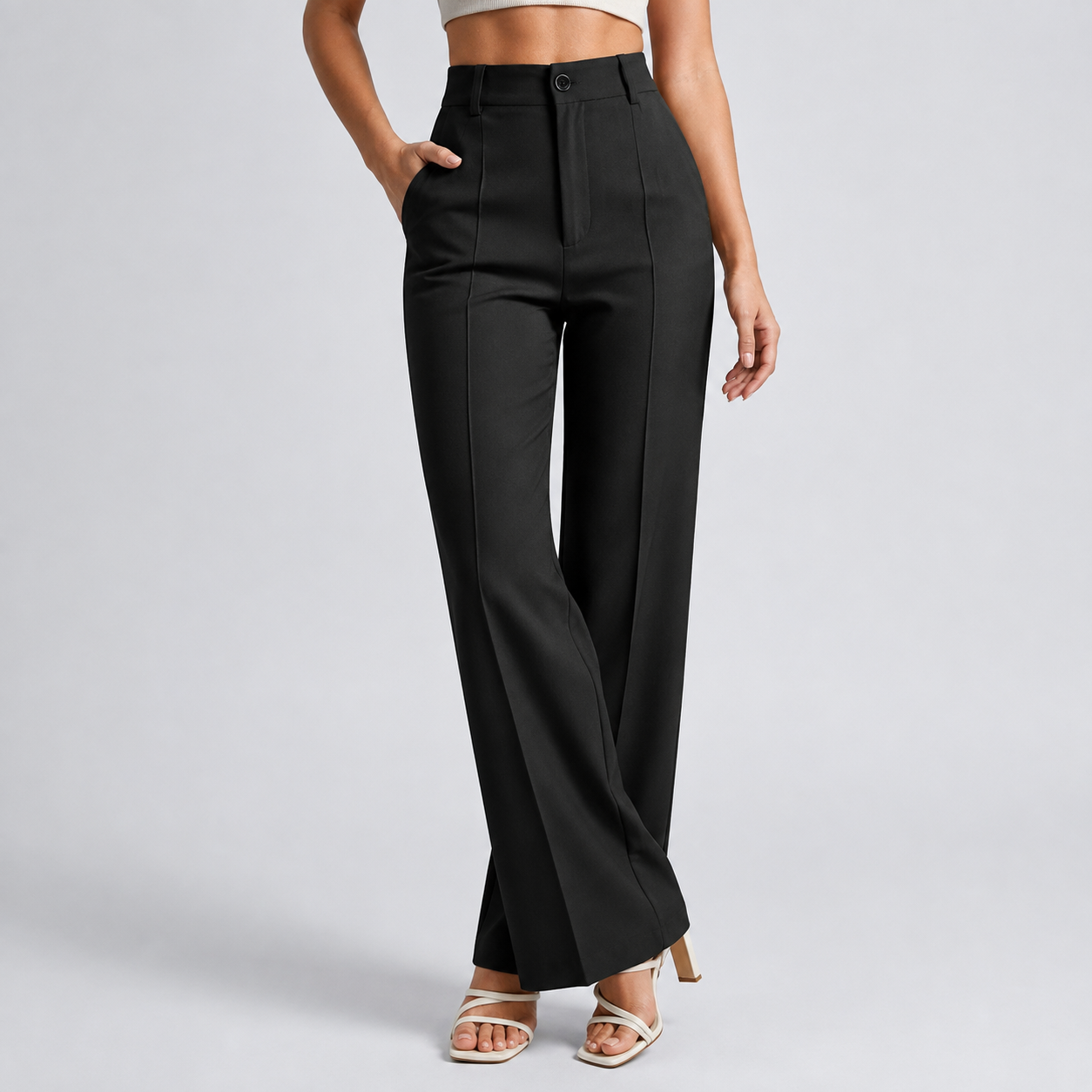 Pantalon taille haute noir