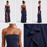 AloeZ | Robe Maxi Sans Bretelles et Fente Élégante