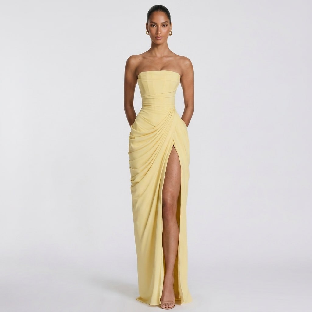 AloeZ | Robe Maxi Sans Bretelles à Fente