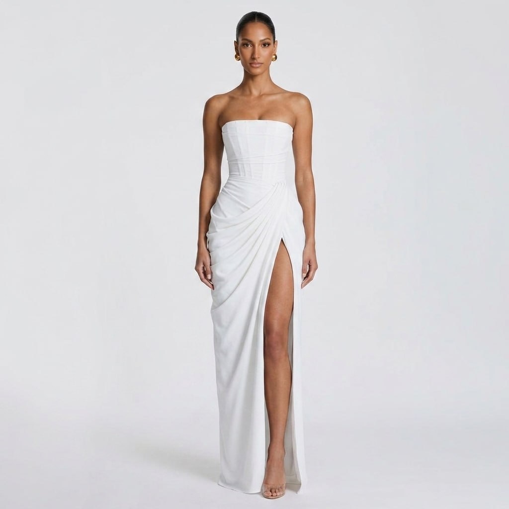 AloeZ | Robe Maxi Sans Bretelles à Fente