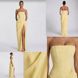 AloeZ | Robe Maxi Sans Bretelles à Fente