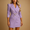 Robe blazer croisée violette à ceinture portée