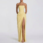 Robe Longue Bustier Corset Fendue - vue 2
