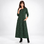 Robe longue imprimée coloris vert