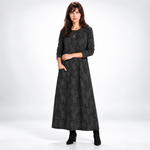 Robe longue imprimée coloris noir