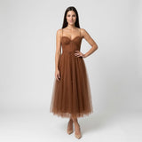 Robe Midi Corset en Tulle - vue 11