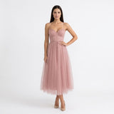 Robe Midi Corset en Tulle - vue 12
