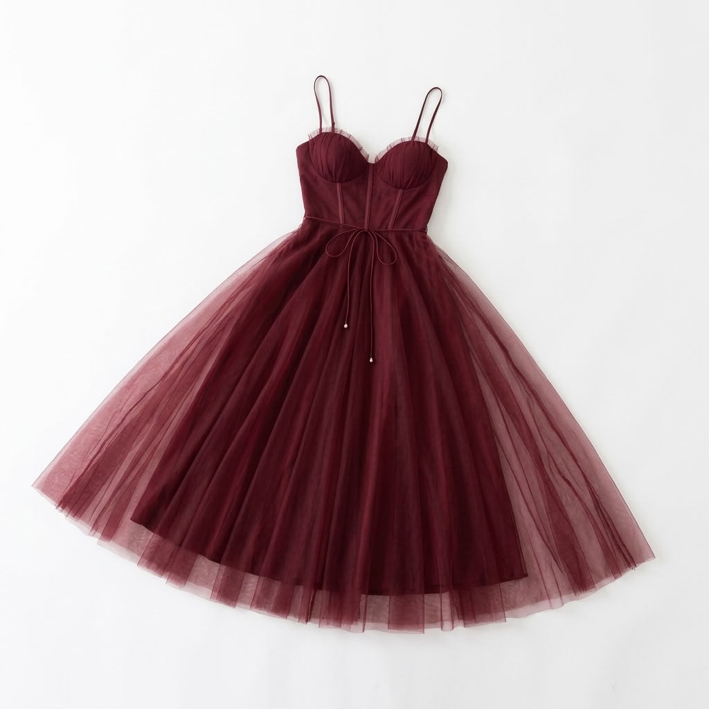 Robe Midi Corset en Tulle - vue 5
