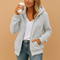 Sweat long polaire blanc à capuche