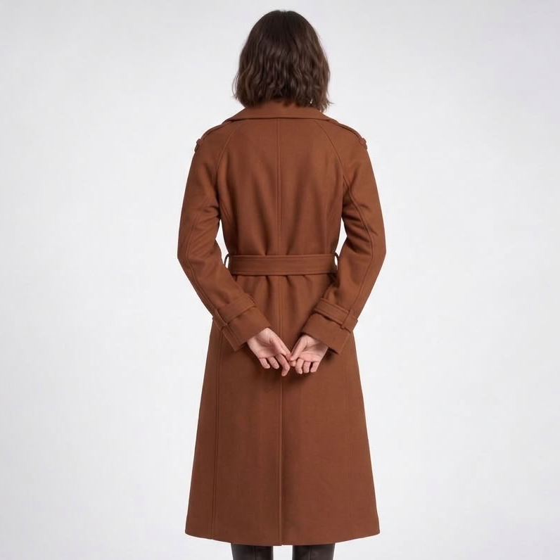 Trench long croisé ceinturé – vue 3