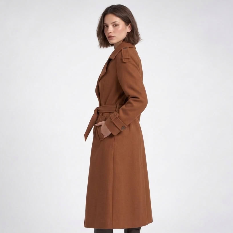 Trench long croisé ceinturé – vue 4