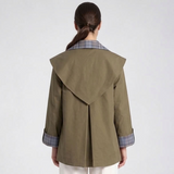 Veste cape à carreaux contrastés – vue 3
