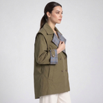 Veste cape à carreaux contrastés – vue 4