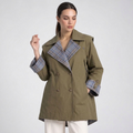 AloeZ | Veste Cape à Carreaux Contrastés