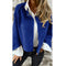 Veste courte bleue douce à col rond