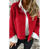 Veste courte rouge douce à col rond