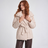 Veste matelassée ceinturée coloris beige