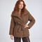 Veste matelassée ceinturée coloris marron