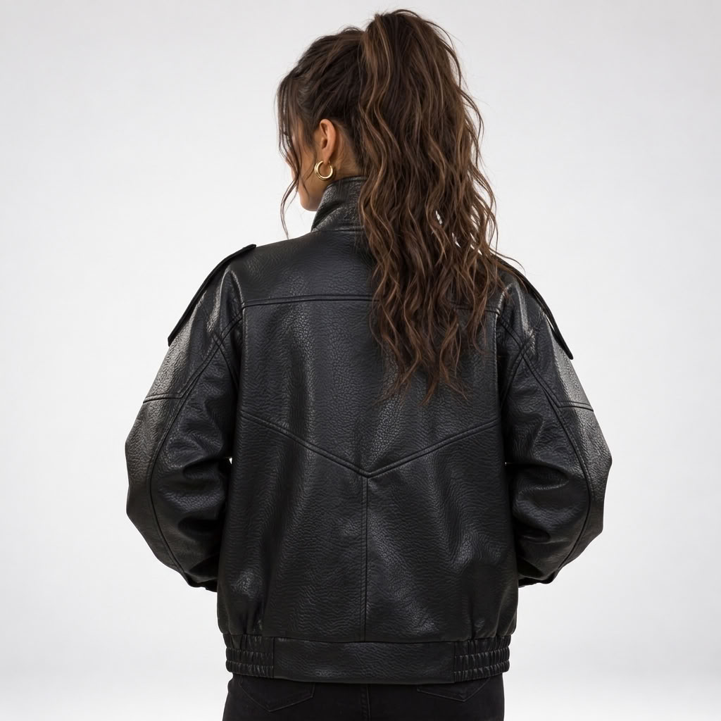 Veste oversize en similicuir – vue 3