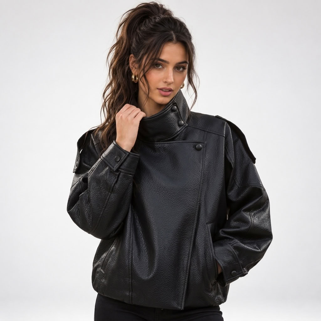 Veste oversize en similicuir – vue 1